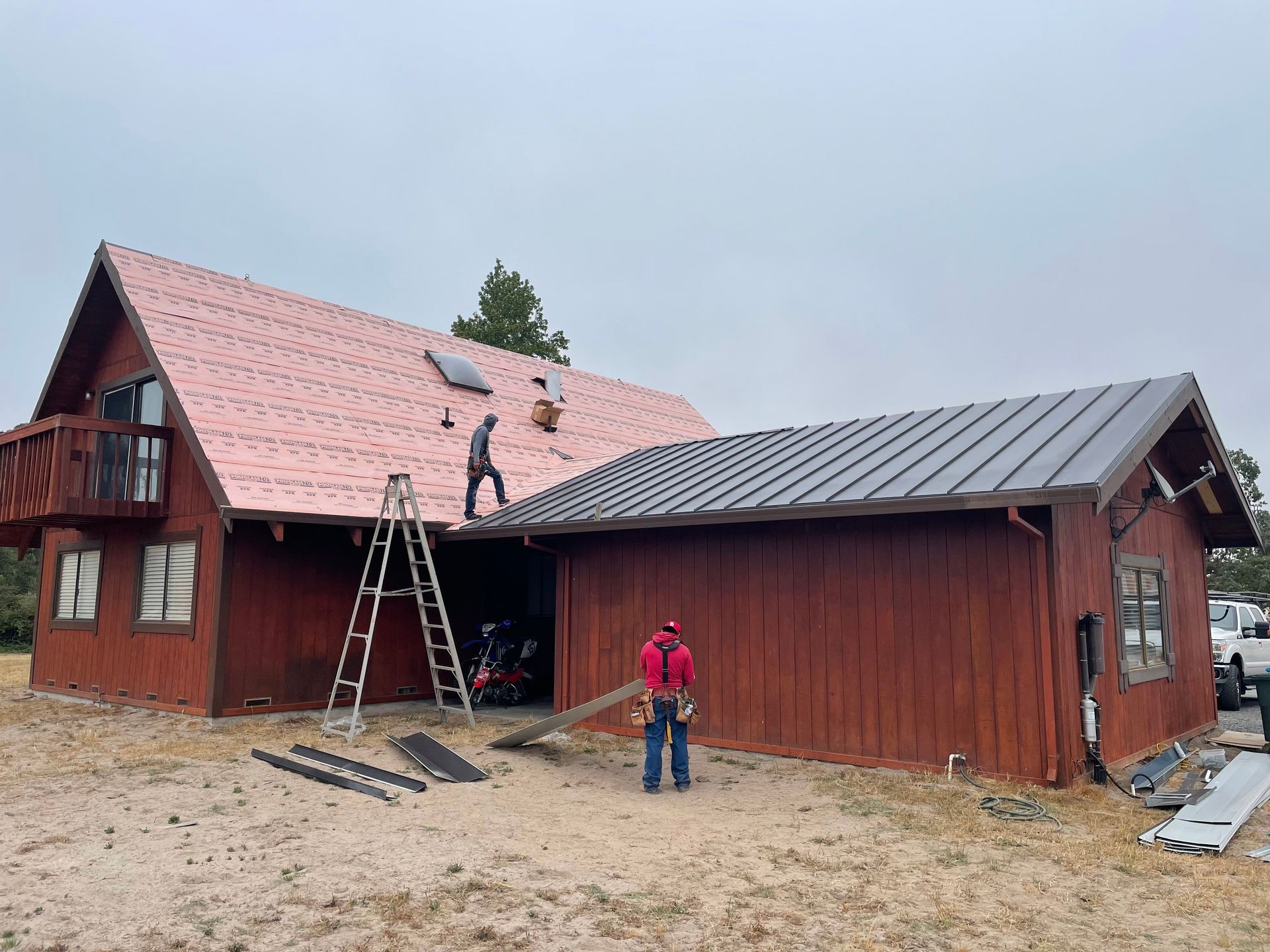 Cornerstone Roofing crew installing a roof in Sonoma County