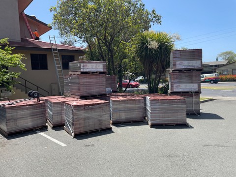 Spanish tile roof in Sonoma County
